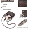 image:imageBOSTANTEN Crossbody Purse for Women Triple Zip Cell Phone Leather Handbag with Colored Shoulder StrapCoffee