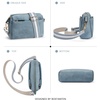 image:imageBOSTANTEN Crossbody Purse for Women Triple Zip Cell Phone Leather Handbag with Colored Shoulder StrapLight Blue