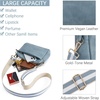 image:imageBOSTANTEN Crossbody Purse for Women Triple Zip Cell Phone Leather Handbag with Colored Shoulder StrapLight Blue