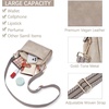 image:imageBOSTANTEN Crossbody Purse for Women Triple Zip Cell Phone Leather Handbag with Colored Shoulder StrapLight Grey