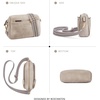 image:imageBOSTANTEN Crossbody Purse for Women Triple Zip Cell Phone Leather Handbag with Colored Shoulder StrapLight Grey