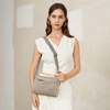 image:imageBOSTANTEN Crossbody Purse for Women Triple Zip Cell Phone Leather Handbag with Colored Shoulder StrapLight Grey