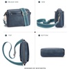 image:imageBOSTANTEN Crossbody Purse for Women Triple Zip Cell Phone Leather Handbag with Colored Shoulder StrapNavy Blue