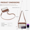 image:imageBOSTANTEN Crossbody Purse for Women Triple Zip Cell Phone Leather Handbag with Colored Shoulder StrapP01beige With Brown