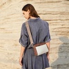 image:imageBOSTANTEN Crossbody Purse for Women Triple Zip Cell Phone Leather Handbag with Colored Shoulder StrapP01beige With Brown