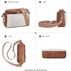 image:imageBOSTANTEN Crossbody Purse for Women Triple Zip Cell Phone Leather Handbag with Colored Shoulder StrapP01beige With Brown