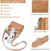 image:imageBOSTANTEN Crossbody Purse for Women Triple Zip Cell Phone Leather Handbag with Colored Shoulder StrapP02camel Brown