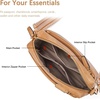 image:imageBOSTANTEN Crossbody Purse for Women Triple Zip Cell Phone Leather Handbag with Colored Shoulder StrapP02camel Brown