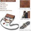 image:imageBOSTANTEN Crossbody Purse for Women Triple Zip Cell Phone Leather Handbag with Colored Shoulder StrapP04brown With Black