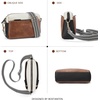 image:imageBOSTANTEN Crossbody Purse for Women Triple Zip Cell Phone Leather Handbag with Colored Shoulder StrapP04brown With Black