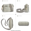 image:imageBOSTANTEN Crossbody Purse for Women Triple Zip Cell Phone Leather Handbag with Colored Shoulder StrapP05grey
