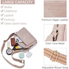 image:imageBOSTANTEN Crossbody Purse for Women Triple Zip Cell Phone Leather Handbag with Colored Shoulder StrapPink