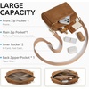 image:imageBOSTANTEN Crossbody Purse for Women Triple Zip Cell Phone Leather Handbag with Colored Shoulder StrapSuede Brown