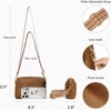image:imageBOSTANTEN Crossbody Purse for Women Triple Zip Cell Phone Leather Handbag with Colored Shoulder StrapSuede Brown