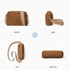 image:imageBOSTANTEN Crossbody Purse for Women Triple Zip Cell Phone Leather Handbag with Colored Shoulder StrapSuede Brown