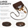 image:imageBOSTANTEN Crossbody Purse for Women Triple Zip Cell Phone Leather Handbag with Colored Shoulder StrapSuede Coffee