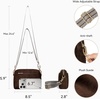 image:imageBOSTANTEN Crossbody Purse for Women Triple Zip Cell Phone Leather Handbag with Colored Shoulder StrapSuede Coffee