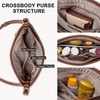 image:imageBOSTANTEN Crossbody Purses for Women Medium Shoulder Bag Quilted Handbags with Zipper PocketBeige With Brown