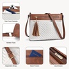 image:imageBOSTANTEN Crossbody Purses for Women Medium Shoulder Bag Quilted Handbags with Zipper PocketBeige With Brown