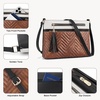 image:imageBOSTANTEN Crossbody Purses for Women Medium Shoulder Bag Quilted Handbags with Zipper PocketBeige With Brown With Black