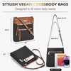 image:imageBOSTANTEN Crossbody Purses for Women Medium Shoulder Bag Quilted Handbags with Zipper PocketC02black With Brown