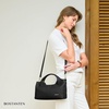 image:imageBOSTANTEN Genuine Leather Purses for Women Designer Handbags Crossbody Shoulder Bags Top Handle Satchel with Adjustable StrapHaven Black