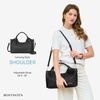 image:imageBOSTANTEN Genuine Leather Purses for Women Designer Handbags Crossbody Shoulder Bags Top Handle Satchel with Adjustable StrapL02black