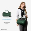 image:imageBOSTANTEN Genuine Leather Purses for Women Designer Handbags Crossbody Shoulder Bags Top Handle Satchel with Adjustable StrapL03dark Green