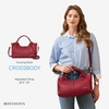 image:imageBOSTANTEN Genuine Leather Purses for Women Designer Handbags Crossbody Shoulder Bags Top Handle Satchel with Adjustable StrapL05red