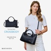 image:imageBOSTANTEN Genuine Leather Purses for Women Designer Handbags Crossbody Shoulder Bags Top Handle Satchel with Adjustable StrapL06navy Blue