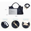 image:imageBOSTANTEN Genuine Leather Purses for Women Designer Handbags Crossbody Shoulder Bags Top Handle Satchel with Adjustable StrapL06navy Blue
