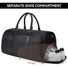 image:imageBOSTANTEN Genuine Leather Travel Weekender Overnight Duffel Bag Gym Sports Luggage Tote Duffle Bags for Men Medium 185X925X1050Ablack