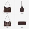 image:imageBOSTANTEN Hobo Bags for Women Suede and Vegan Leather Shoulder Handbag Purse for Everyday Work TravelSuede Coffee