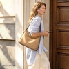 image:imageBOSTANTEN Hobo Bags for Women Suede and Vegan Leather Shoulder Handbag Purse for Everyday Work TravelSuede Tan