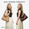 image:imageBOSTANTEN Hobo Bags for Women Suede and Vegan Leather Shoulder Handbag Purse for Everyday Work TravelSuede Tan