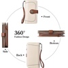 image:imageBOSTANTEN Leather Wallet for Women RFID Blocking Zip Around Credit Cards Holder Phone Clutch1ABeigeBrown
