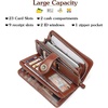 image:imageBOSTANTEN Leather Wallet for Women RFID Blocking Zip Around Credit Cards Holder Phone Clutch1ABrown