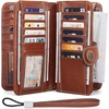 image:imageBOSTANTEN Leather Wallet for Women RFID Blocking Zip Around Credit Cards Holder Phone Clutch1ABrown