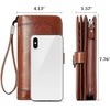 image:imageBOSTANTEN Leather Wallet for Women RFID Blocking Zip Around Credit Cards Holder Phone Clutch1ABrown