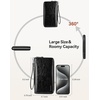 image:imageBOSTANTEN Leather Wallet for Women RFID Blocking Zip Around Credit Cards Holder Phone ClutchBBlack