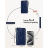 image:imageBOSTANTEN Leather Wallet for Women RFID Blocking Zip Around Credit Cards Holder Phone ClutchBNavy Blue