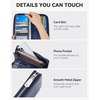 image:imageBOSTANTEN Leather Wallet for Women RFID Blocking Zip Around Credit Cards Holder Phone ClutchBNavy Blue