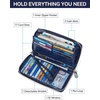 image:imageBOSTANTEN Leather Wallet for Women RFID Blocking Zip Around Credit Cards Holder Phone ClutchBNavy Blue