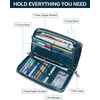 image:imageBOSTANTEN Leather Wallet for Women RFID Blocking Zip Around Credit Cards Holder Phone ClutchBPeacock Blue
