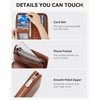 image:imageBOSTANTEN Leather Wallet for Women RFID Blocking Zip Around Credit Cards Holder Phone ClutchBbrown