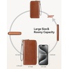 image:imageBOSTANTEN Leather Wallet for Women RFID Blocking Zip Around Credit Cards Holder Phone ClutchBbrown