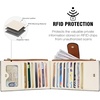 image:imageBOSTANTEN Leather Wallets for Women Large RFID Blocking Slim Bifold Purse Card Holder with Zipper Pocket Black0beigebrown