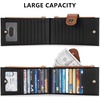 image:imageBOSTANTEN Leather Wallets for Women Large RFID Blocking Slim Bifold Purse Card Holder with Zipper Pocket Black1BlackBrown