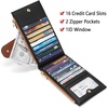 image:imageBOSTANTEN Leather Wallets for Women Large RFID Blocking Slim Bifold Purse Card Holder with Zipper Pocket Black1BlackBrown