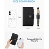 image:imageBOSTANTEN Leather Wallets for Women Large RFID Blocking Slim Bifold Purse Card Holder with Zipper Pocket Black2Black